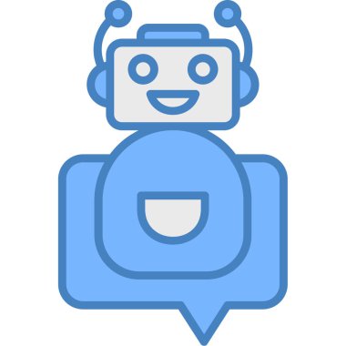 robot. Web simgesi basit illüstrasyon