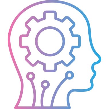 Beyin. Web simgesi basit illüstrasyon