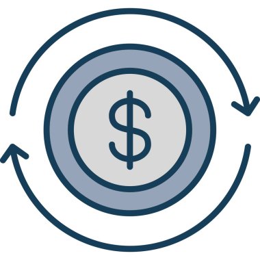 Dolar. Web simgesi basit illüstrasyon