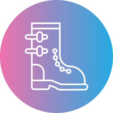 Kışın ayakkabı çizgisi simgesinin vektör çizimi