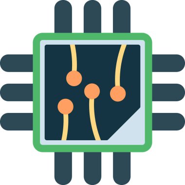 mikroçip simgesi basit vektör