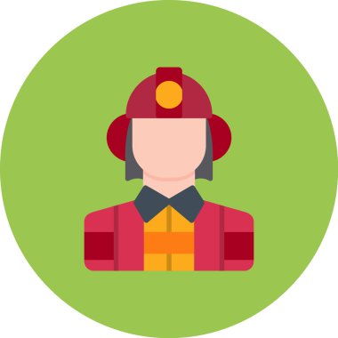 İtfaiyeci düz vektör simgesi