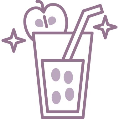 Kokteyl ikonu vektör illüstrasyonu