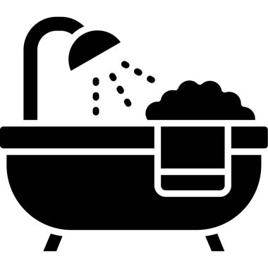 Banyo ikonu. Web için basit banyo vektör simgeleri çizimi