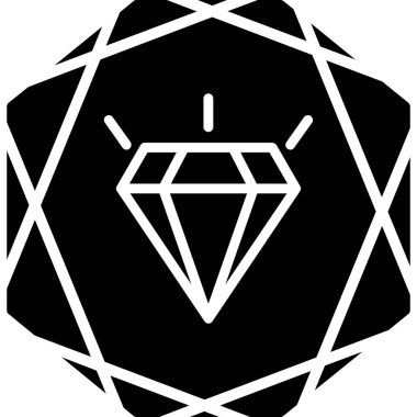 Katı biçimde elmas kristal mücevher simgesi