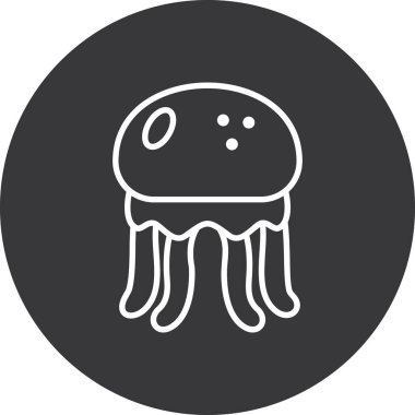 ahtapot simgesi vektör illüstrasyonu