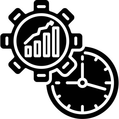 iş zamanı yönetim simgesi ana hat biçiminde