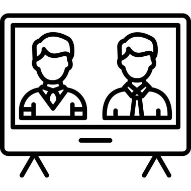 Sunum için bir çizgi film simgesinin vektör illüstrasyonu