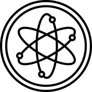 Atom atom atom simgesi dış hat biçiminde