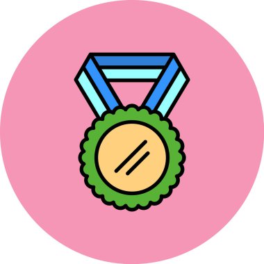 Madalya ikon vektörü. Madalya tabelası. renk izole kontur sembolü