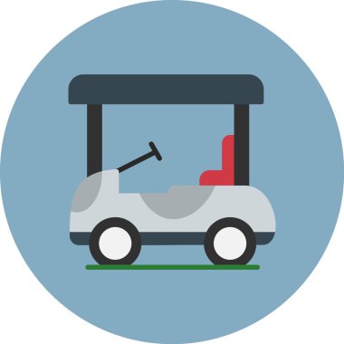 Golf cart kutsal kişilerin resmi, vektör çizim
