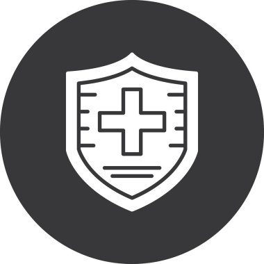Tıbbi sigorta kalkanı simgesi ana hat biçiminde