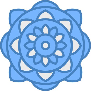 Mavi çiçek, illüstrasyon, vektör, beyaz arkaplanda.