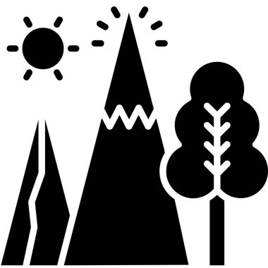 Orman ağaçları simgesi, basit vektör illüstrasyonu