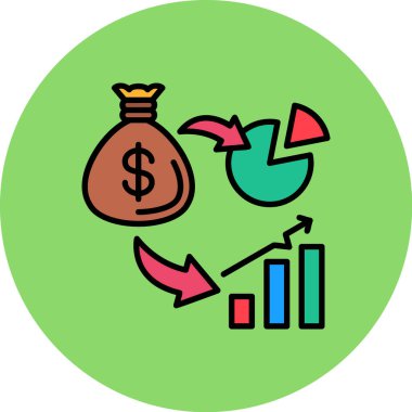 İş ve finans simgesinin vektör illüstrasyonu