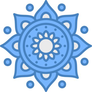 Beyaz arkaplanlı mavi mandala