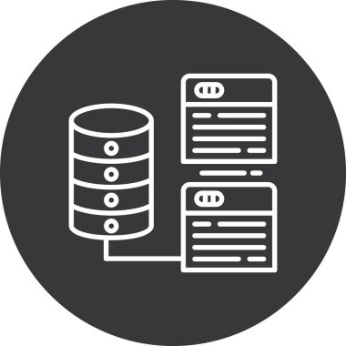 veritabanı vektör simgesi modern basit illüstrasyon