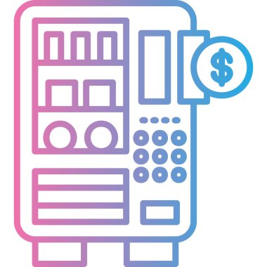 ATM 'de. Web simgesi basit illüstrasyon