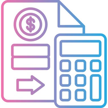 Bir hesap makinesi simgesinin vektör illüstrasyonu