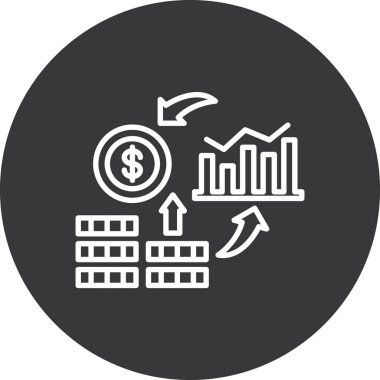 İş ve finans simgesinin vektör illüstrasyonu