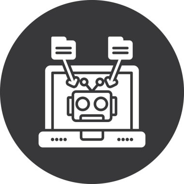 robot. Web simgesi basit illüstrasyon