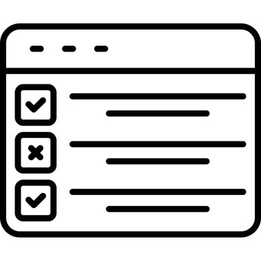 Kontrol listesi simgesi, vektör illüstrasyonu