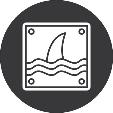 Çemberdeki köpekbalığı vektör simgesi