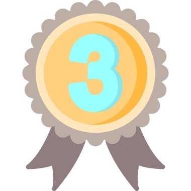 Kurdele vektör çizimi tasarımı ile üç numaralı ödül