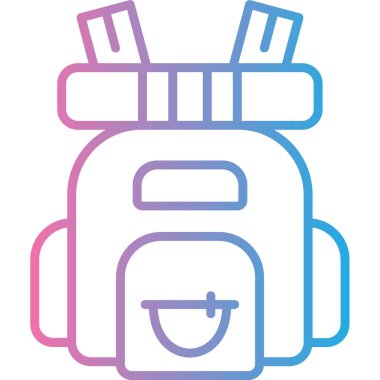 Sırt çantası. Web simgesi basit illüstrasyon