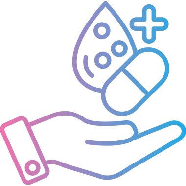 İlaç ikonu. Web için hap vektör simgelerinin özet çizimi