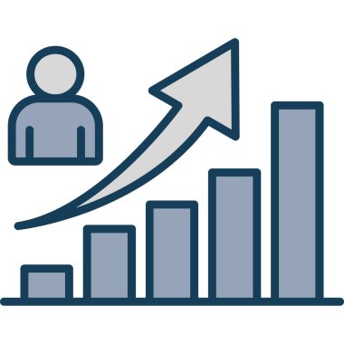 Büyüme grafik vektör simgesi