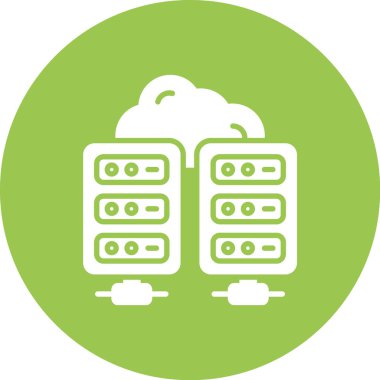 Bulut sunucu düz vektör simgesi