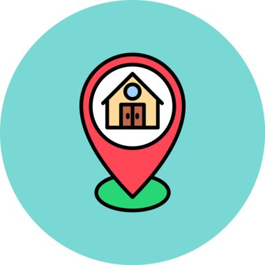 konum vektör çizgisi simgesi