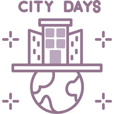 Küresel bir şehrin vektör illüstrasyonu