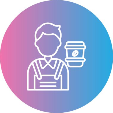 Elinde bir fincan kahve olan bir adamın vektör çizimi