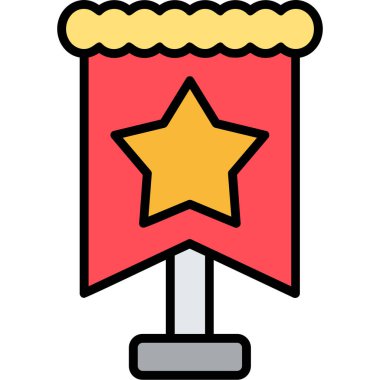 Madalya yıldızı ikonu. Web için yıldız vektör simgelerinin özet çizimi