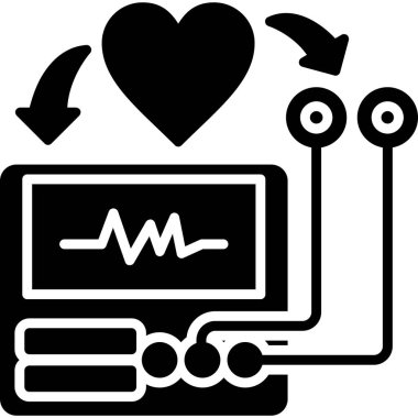 kalp izleme vektör illüstrasyonu