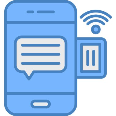 mobil sohbet simgesi basit illüstrasyon