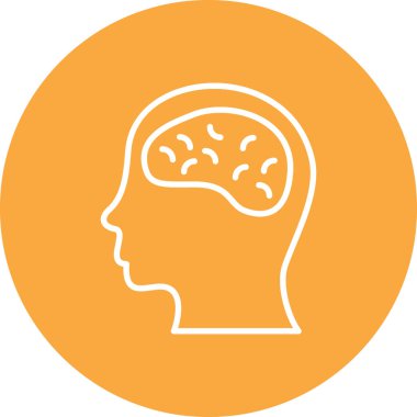 Beyin. Web simgesi basit illüstrasyon