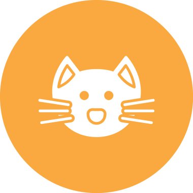 Kedi. Web simgesi basit illüstrasyon