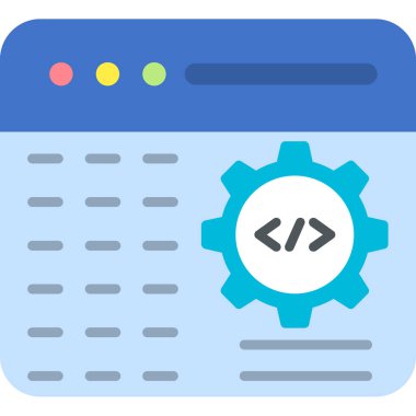Düz biçimli web tasarım geliştirme simgesi