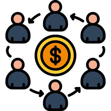 Dolar insanlar vektör simgesi