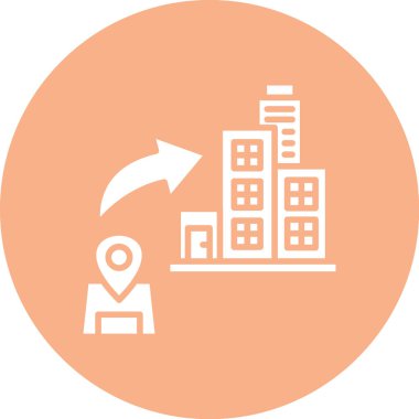 eşsiz şehir konum vektör çizgisi simgesi