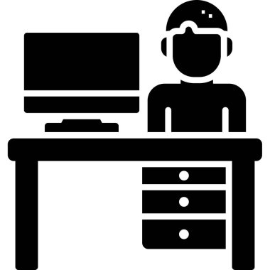 Ofis yöneticisi simgesi, basit biçim