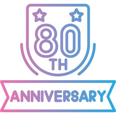 80 yıllık yıldönümü vektör logosu tasarımı