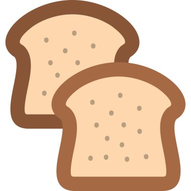 Düz stil ekmek yemek simgesi