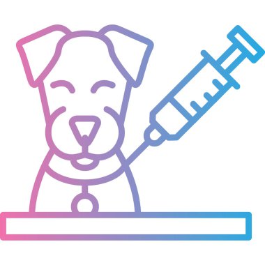 Veterinerlik ikonu vektör illüstrasyonu