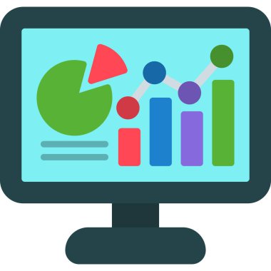 iş grafiği simgesi, vektör illüstrasyonu