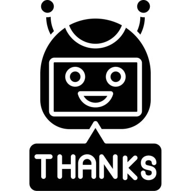 Teşekkürler robot simgesi, basit stil