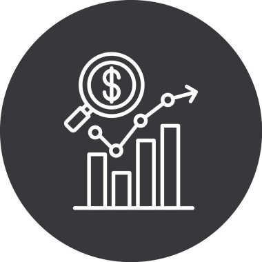 Grafik simgesi ile dolar işareti. Basit tasarım.